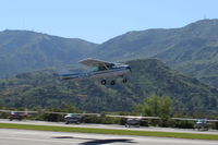 N704JH @ SZP - 1976 Cessna 150M, Continental O-200 100 Hp, takeoff climb Rwy 22 - by Doug Robertson