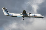 G-JEDV @ EGNT - Bombadier DHC-8-402 on approach to 07 at Newcastle Airport UK. August 26th 2010. - by Malcolm Clarke