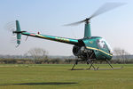 G-DODB @ X5FB - Robinson R22 Beta on lift off from Fishburn Airfield. April 8th 2017. - by Malcolm Clarke