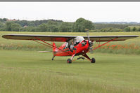 G-BRIL @ X5FB - Piper J-5A Cub Cruiser at Fishburn Airfield. July 7th 2013. - by Malcolm Clarke