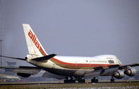 JY-AFB @ EHAM - Alia Boeing 747-2D3B landing at Schiphol airport, the Netherlands, 1983 - by Van Propeller