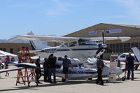 N8516M @ CMA - 1970 Cessna 182N 'SEALANE', amphibious floats conversion by STC, Continental O-470-S 230 Hp, at AOPA FLY-IN, quite the attraction as sole seaplane there - by Doug Robertson