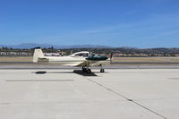N8884H @ CMA - 1947 North American NAVION, Continental E185 185 Hp, many mods, taxi to overflow parking, at AOPA FLY-IN - by Doug Robertson