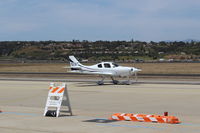N33KT @ CMA - 2004 LANCAIR ES, Continental TSIO-550 350 Hp, taxi to overflow parking area, at AOPA FLY-IN - by Doug Robertson