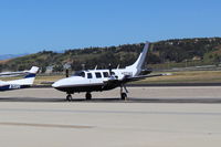 N601WA @ CMA - Piper AEROSTAR 601P, two Lycoming engines, turbocharged & pressurized, 6 seats, At AOPA FLY-IN overflow parking - by Doug Robertson