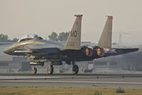 91-0333 @ KBOI - Take off roll on RWY 10R. 391st Fighter Sq.“Bold Tigers”, 366th Fighter Wing, Mountain Home AFB, Idaho. - by Gerald Howard
