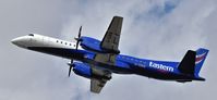 G-CDKB @ EGAC - Belfast City.  Eastern Airways Saab 2000 departing to the Isle of Man.