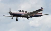 G-BKMT @ EGFH - Resident Saratoga SP departing Runway 22. - by Roger Winser