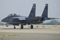 05-0024 @ KBOI - At the hold line for RWY 10R.  428th Fighter Sq. Buccaneers, Royal Singapore Air Force. - by Gerald Howard