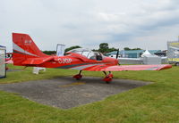 G-CJGP @ EGTB - Ascent Industries Breezer at AeroExpo 2017, Wycombe Air Park. - by moxy
