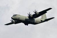 ZH875 @ EGFH - Omen 1. RAF Hercules C.4 coded 875 of the Brize Norton Transport Wing making a practice approach to Runway 22. - by Roger Winser