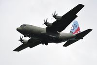 ZH883 @ EGFH - Omen 2 RAF Hercules C.5 aircraft coded 883 of the Brize Norton Transport Wing making a practice approach to Runway 22. - by Roger Winser