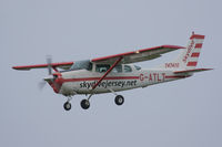 G-ATLT @ EGJB - Finals for 27, arrival at 2017 Guernsey Air Rally