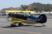 N80AS @ SZP - 1992 PITTS Aerobatics S-2B SPECIAL, Lycoming AEIO-540-D4A5 260 Hp, full inverted systems, four ailerons, symmetric airfoils. S turns taxi back - by Doug Robertson