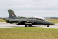 N344EM @ LFRJ - Aermacchi MB-339CB, Taxiing to holding point rwy 26, Landivisiau Naval Air Base (LFRJ) Tiger Meet 2017 - by Yves-Q