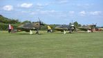 G-HUPW @ EGTH - 5. R4118: Three magnificent Hurricanes ready to roll at the epic Evening Airshow, The Shuttleworth Collection, June, 2017