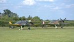 G-HITT @ EGTH - 5. P3717 with the Sea Hurricane at the epic Evening Airshow, The Shuttleworth Collection, June, 2017