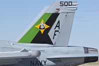 166895 @ KBOI - Colorful tail design.  VAQ-209 “Star Warriors”, NAS Whidbey Island, WA. - by Gerald Howard