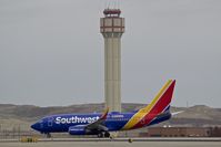 N905WN @ KBOI - Slowing on RWY 10L to turn onto Delta. - by Gerald Howard