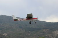 N714HH @ SZP - 1977 Cessna 150M, Continental O-200 100 Hp, takeoff climb Rwy 22 - by Doug Robertson