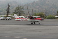 N714HH @ SZP - 1977 Cessna 150M, Continental O-200 100 Hp, full flaps landing Rwy 22 - by Doug Robertson