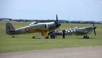 G-CBEL @ EGSU - 5. G-CBEL with Seafire LF Mk.III, PP972 on the eve of The Flying Legends Airshow, July 2017.