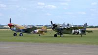 G-CGZP @ EGSU - 5. 'Lee's Hope' with the Wildcat on the eve of The Flying Legends Airshow, July 2017.