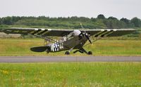 G-AKIB @ EGFP - Visiting Piper Grasshopper in 1944 US Army markings of aircraft 480015/44-M. - by Roger Winser