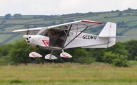 G-CDHU @ EGFP - Visiting Skyranger departing Runway 22. - by Roger Winser