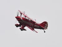 G-BKDR @ EGFP - Topside pass over Runway 22 by Lauren Richardson in her Pitts Special biplane after displaying at the Kidwelly Carnival - by Roger Winser