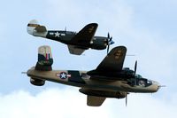 F-AZZU @ EGSU - er. 'Russell's Raiders' with 'Little Jeanne' at Duxford Flying Legends Air Show July 09