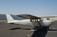 N7064E @ KCPU - Locally-based 1960 Cessna 175A Skylark in stripped aluminum finish @ Maury Rasmussen Field/Calaveras County Airport, San Andreas, CA