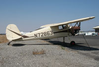 N72863 @ KCPU - Locally-based 1946 Cessna 120 minus lower cowling @ Maury Rasmussen Field/Calaveras County Airport, San Andreas, CA