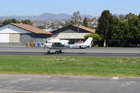 N5443L @ SZP - 1980 Cessna 152, Lycoming O-235 115 Hp, landing roll Rwy 22 - by Doug Robertson