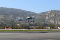 N704JH @ SZP - 1976 Cessna 150M, Continental O-200 100 Hp, takeoff climb Rwy 22 - by Doug Robertson