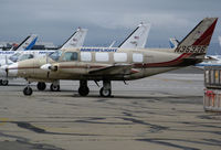 N35336 - AMERIFLIGHT PA-31-350 Navajo small freighter @ Oakland International Airport, CA North ramp home base (in old Piper colors) - by Steve Nation