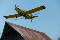 N60707 - N60707 making a close pass over a barn in Cass County, Nebraska - by captpackrat