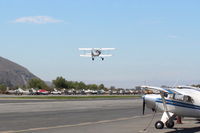 N32135 @ SZP - 1941 Waco UPF-7, Continental W670 220 Hp radial, stunning show plane with chromed prop and spinner, SZP-based, takeoff climb Rwy 22 - by Doug Robertson