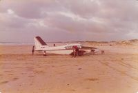 VH-BKJ - Peter McBrides safe landing Cable Beach Broome 1979. - by unknown