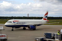 G-EUUM @ EDDT - Airbus A320-232 arriving on Stand A5, Berlin Tegel. - by moxy