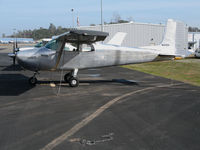 N6634A @ KAUN - Locally-based straight tail 1956 Cessna 172 Skyhawk stripped of paint @ Auburn Municipal Airport, CA
