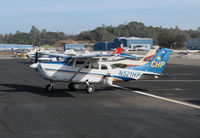 N521HP @ KAUN - California Highway Patrol CHP 2000 Cessna T206H Turbo Stationair running up engine @ Auburn Municipal Airport, CA home base