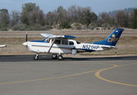 N521HP @ KAUN - California Highway Patrol CHP 2000 Cessna T206H Turbo Stationair taxiing @ Auburn Municipal Airport, CA home base