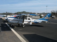 N521HP @ KAUN - Aircrew ready to exit California Highway Patrol CHP 2000 Cessna T206H Turbo Stationair @ Auburn Municipal Airport, CA home base