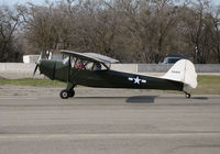 N49118 @ L36 - Locally-based 1943 Taylorcraft L-2M Grasshopper painted in WWII USAAC colors taxiing @ Rio Linda Airport, CA - by Steve Nation