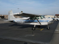 N2599G @ KLHM - Straight tail locally-based 1959 Cessna 182B with stripped tail and cowling @ Lincoln Regional Airport (Karl Harder Field), CA - by Steve Nation