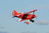 G-BRAA @ EGFH - Visiting Pitts Special departing. - by Roger Winser