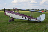 G-ACGZ @ EGLM - De Havilland DH-60G III Moth Major with wings folded at White Waltham. - by moxy