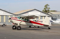 N2341C @ SZP - 1953 Cessna 180, Continental O-470-A 225 Hp, Horton STOL mods, Micro vortex generator mods, tundra tires mod. 1953 First year of C180 production. - by Doug Robertson