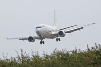 G-MISG @ EGFF - 737-3L9, Cello Aviation Birmingham based, callsign Cello Jet 851, previously OY-MAR, D-ADBJ, OY-MAR, G-OOBGD, N4973S, seen short finals runway 30 out of Chi?in?u International.